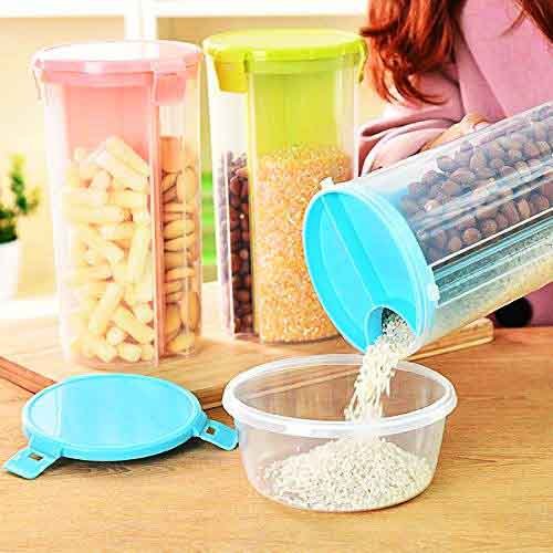 Plastic Food Storage Airtight Triple Partition Jar – satisfiedcustomer